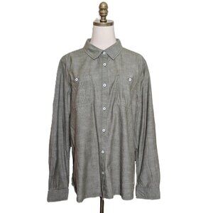 Carhartt Cotton Chore Shirt Women's Size XL 16/18 Solid Gray Button Front Durabl